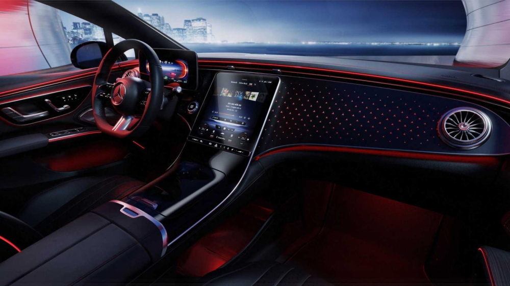 Hệ thống &aacute;nh s&aacute;ng nền trong&nbsp;Mercedes EQS 2022 bản ti&ecirc;u chuẩn