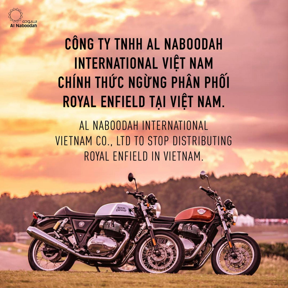 Thông báo ngừng phân phối Royal Enfield trước đây của Al Naboodah