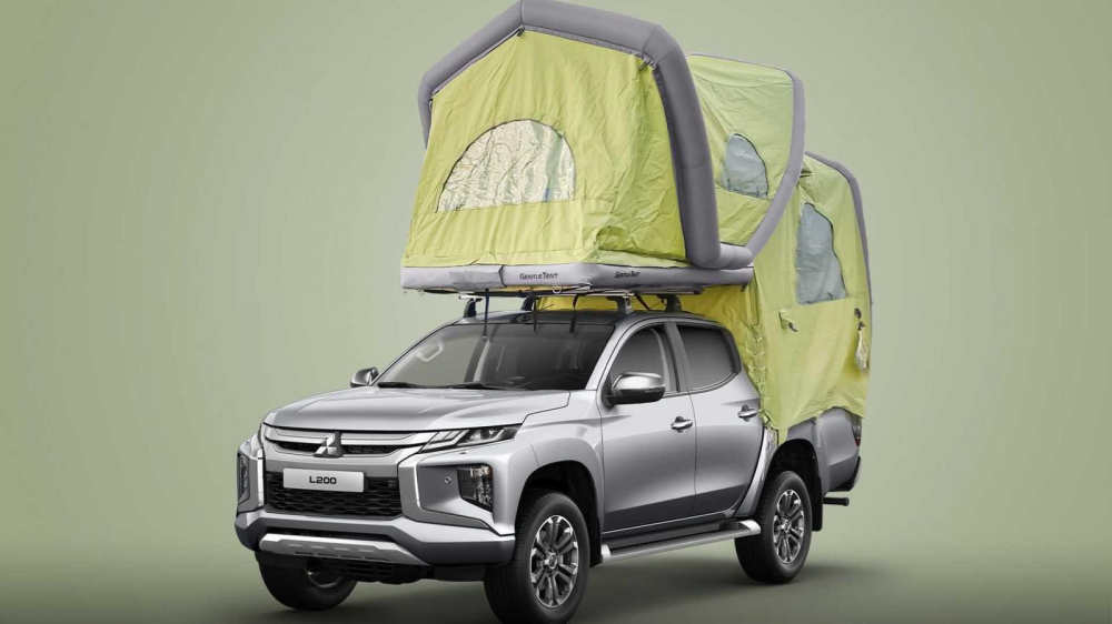 Xe bán tải Mitsubishi L200 trở thành xe cắm trại lý tưởng với lều bơm hơi GT Pick Up