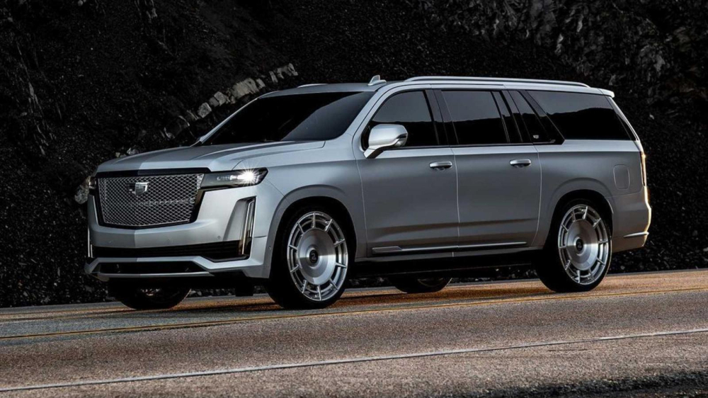 Chiếc Cadillac Escalade của cô Kim siêu vòng ba được sơn màu bạc đặc biệt