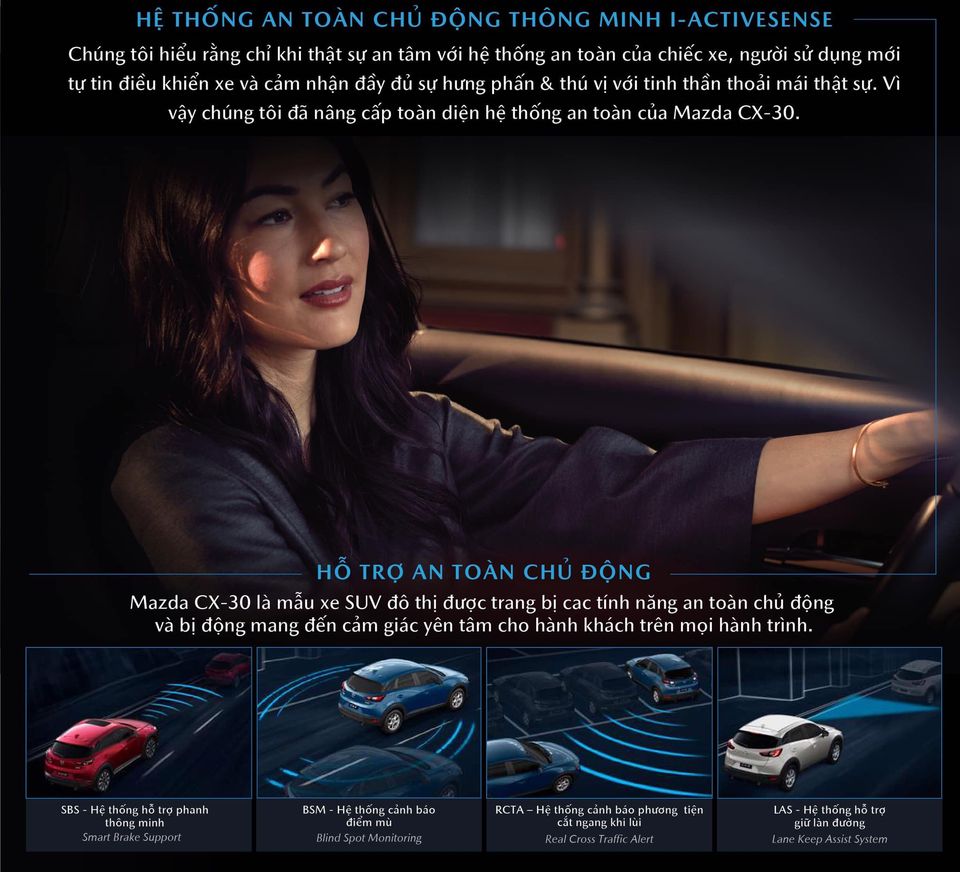 Ảnh chụp catalogue cho thấy Mazda CX-30 cũng được trang bị gói i-Activsense.