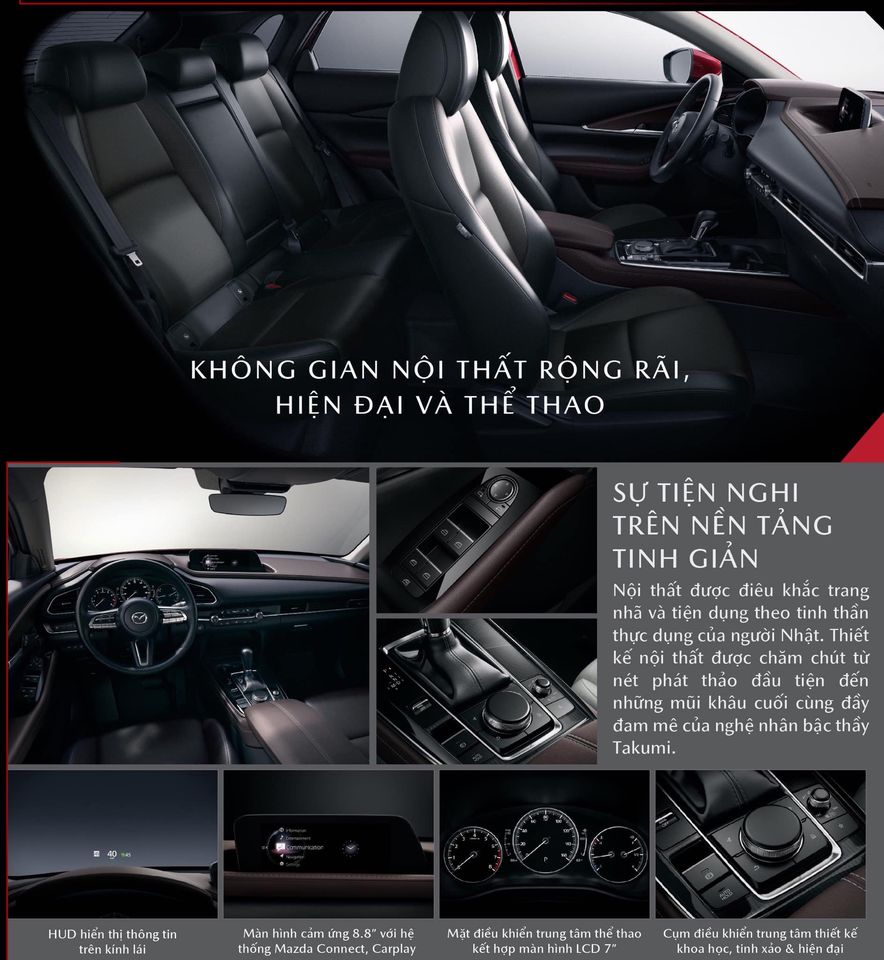 Các trang bị phần nội thất của Mazda CX-30.