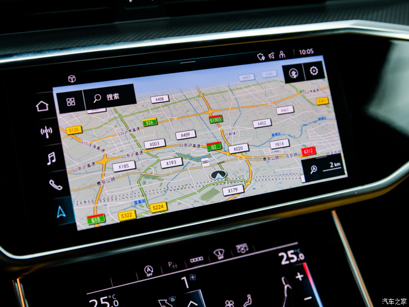 M&agrave;n h&igrave;nh th&ocirc;ng tin giải tr&iacute; của Audi A7L 2021