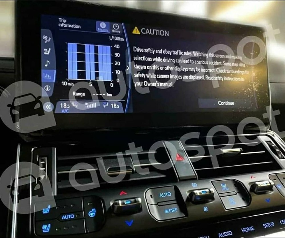 Màn hình giải trí mới có kích cỡ lớn trên Toyota Land Cruiser 2021.