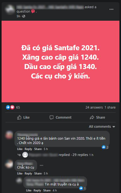 Tin đồn mới về gi&aacute; b&aacute;n của Hyundai Santa Fe 2021 sắp ra mắt Việt Nam.