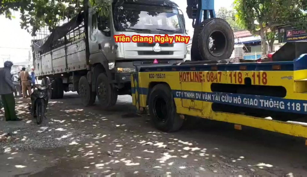 Chiếc &ocirc; t&ocirc; tải tại hiện trường