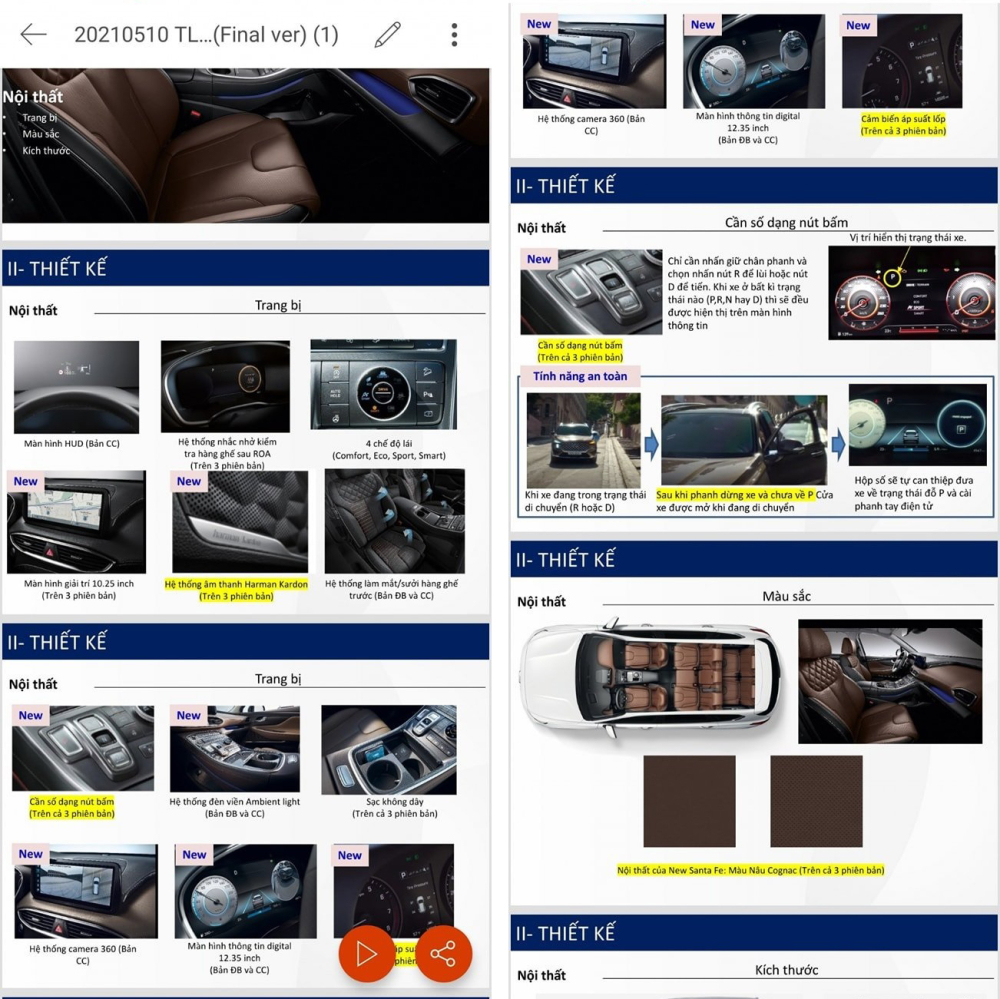 Nội thất của Hyundai Santa Fe 2021 sẽ c&oacute; nhiều điểm mới hấp dẫn.