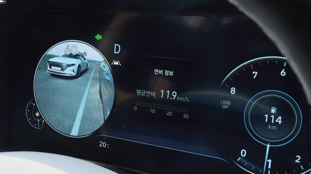 Bảng đồng hồ kỹ thuật số của Hyundai Grandeur Le Blanc 2021 Bảng đồng hồ kỹ thuật số của Hyundai Grandeur Le Blanc 2021