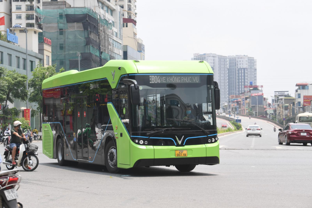 VinBus đ&atilde; bắt đầu chạy thử c&aacute;c tuyến trong khu vực nội đ&ocirc; H&agrave; Nội.