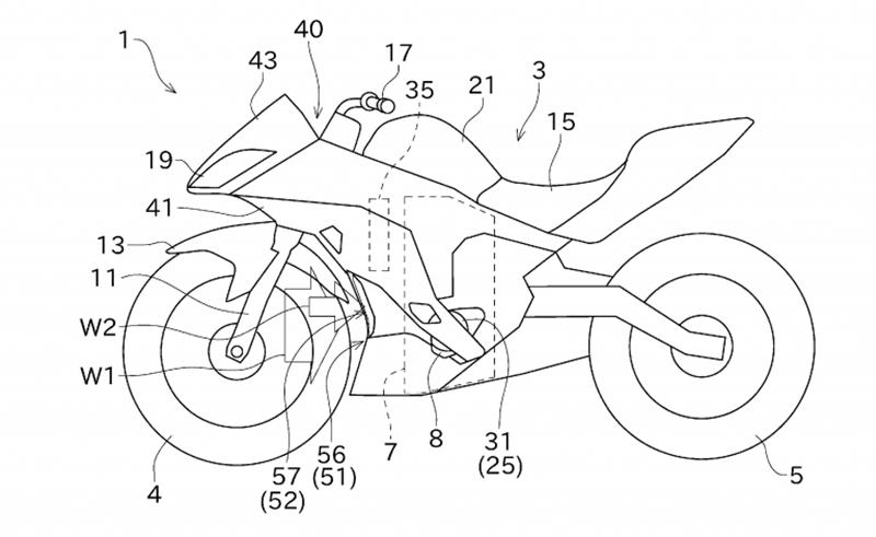 Bản vẽ về hệ thống lấy gió hoàn toàn mới của Kawasaki trên Sport bike