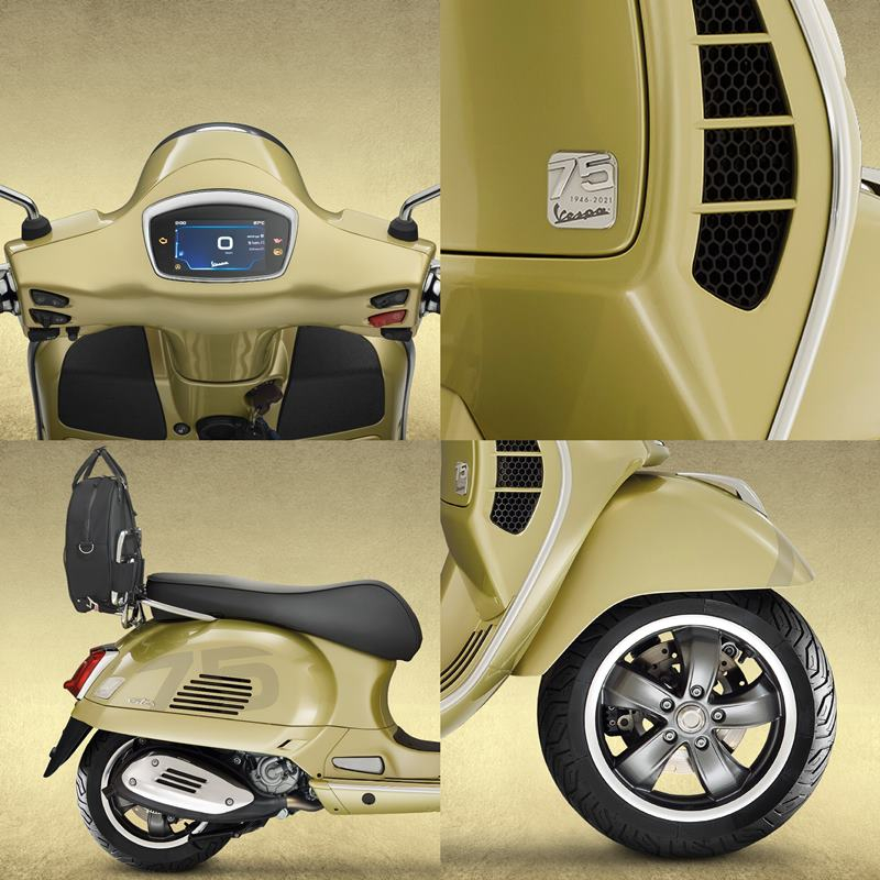 Các chi tiết đặc biệt trên Vespa GTS 300 HPE phiên bản kỉ niệm Các chi tiết đặc biệt trên Vespa GTS 300 HPE phiên bản kỉ niệm