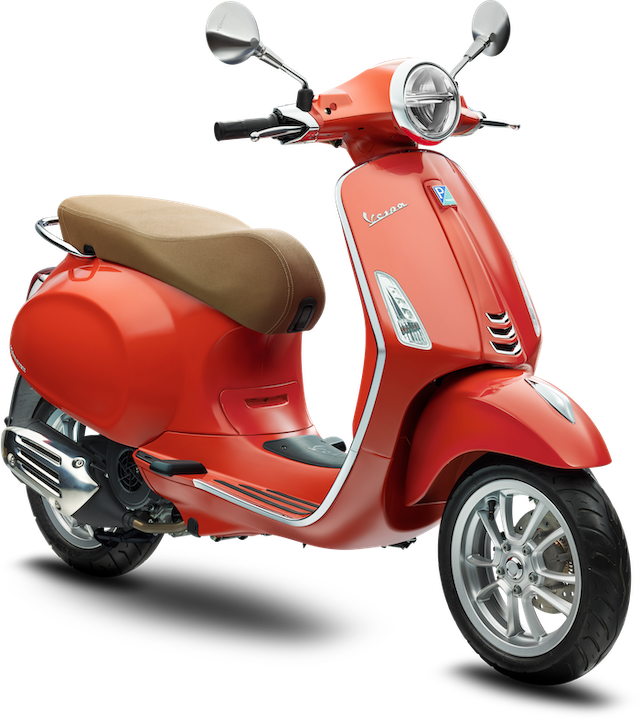 Vespa Primavera S với màu cam Orange Tramonto. Vespa Primavera S với màu cam Orange Tramonto.