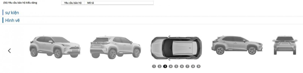 Toyota Yaris Cross Hybrid 2021 đang chờ cấp ph&eacute;p bảo hộ kiểu d&aacute;ng tại Việt Nam.