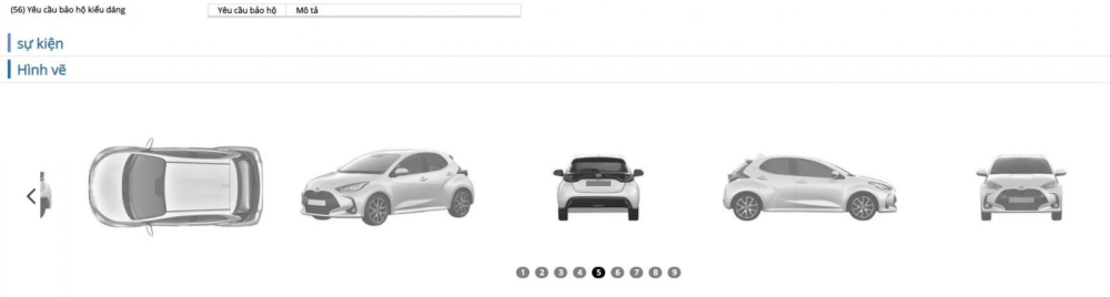 Toyota Yaris Hybrid 2021 được Toyota đăng k&yacute; bảo hộ kiểu d&aacute;ng c&ocirc;ng nghiệp.