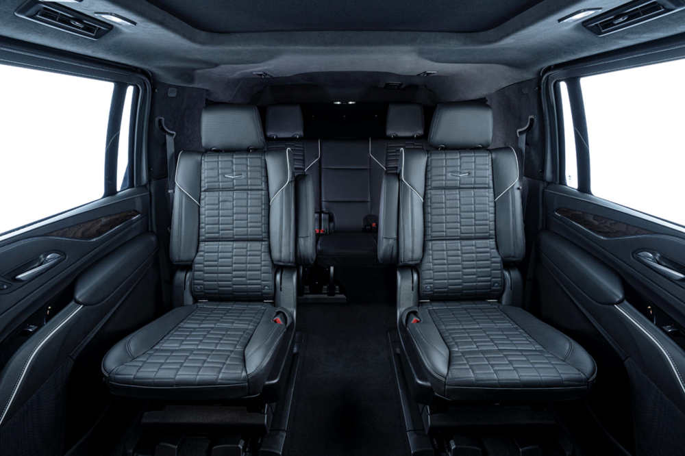 Hai hàng ghế sau của Inkas Cadillac Escalade 2021 bọc giáp Hai hàng ghế sau của Inkas Cadillac Escalade 2021 bọc giáp