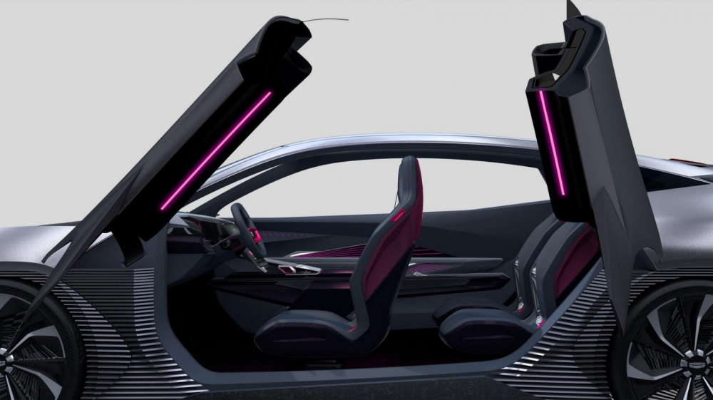 H&igrave;nh ảnh b&ecirc;n sườn cho thấy Geely Vision Starburst c&oacute; trang bị bộ b&aacute;nh xe lớn, cửa mở kh&ocirc;ng c&oacute; tay nắm