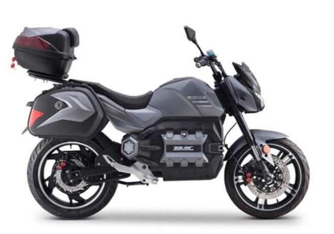 Mẫu xe điện được trang bị đầy đủ phuộc ngược, phanh đĩa, 3 thùng Mẫu xe điện được trang bị đầy đủ phuộc ngược, phanh đĩa, 3 thùng