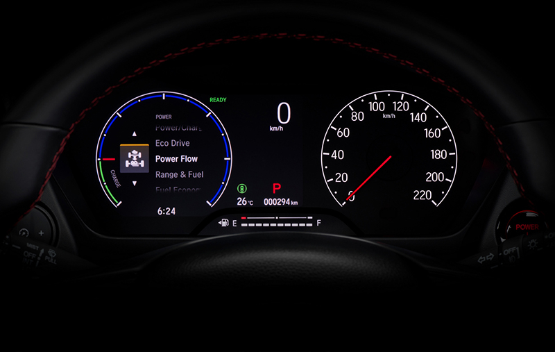 Honda City Hatchback e:HEV RS c&oacute; bảng đồng hồ với m&agrave;n h&igrave;nh 7 inch