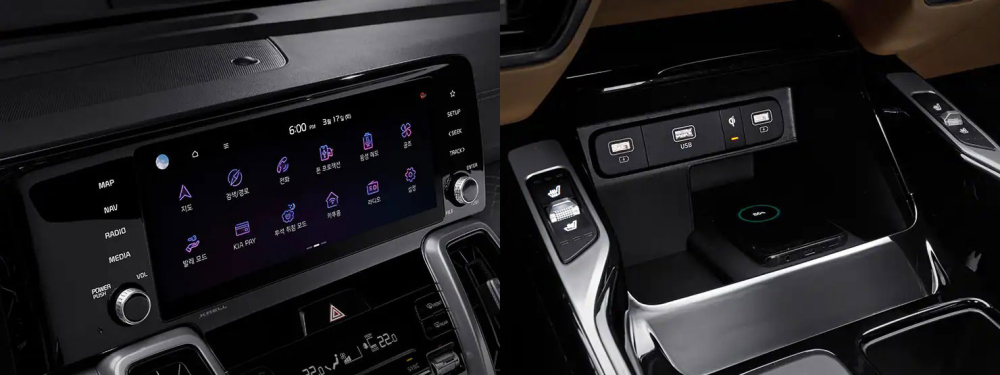 Bản cao cấp của Kia Sorento 2022 c&ograve;n c&oacute; m&agrave;n h&igrave;nh th&ocirc;ng tin giải tr&iacute; 10,25 inch
