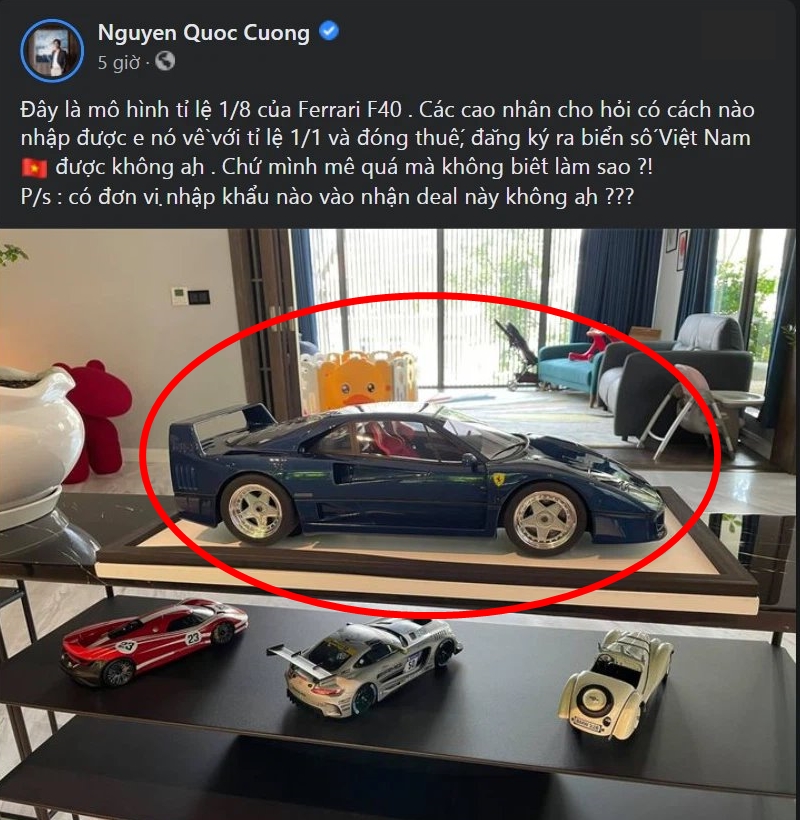Th&ocirc;ng tin chồng Đ&agrave;m Thu Trang đ&ograve;i mua si&ecirc;u xe Ferrari F40