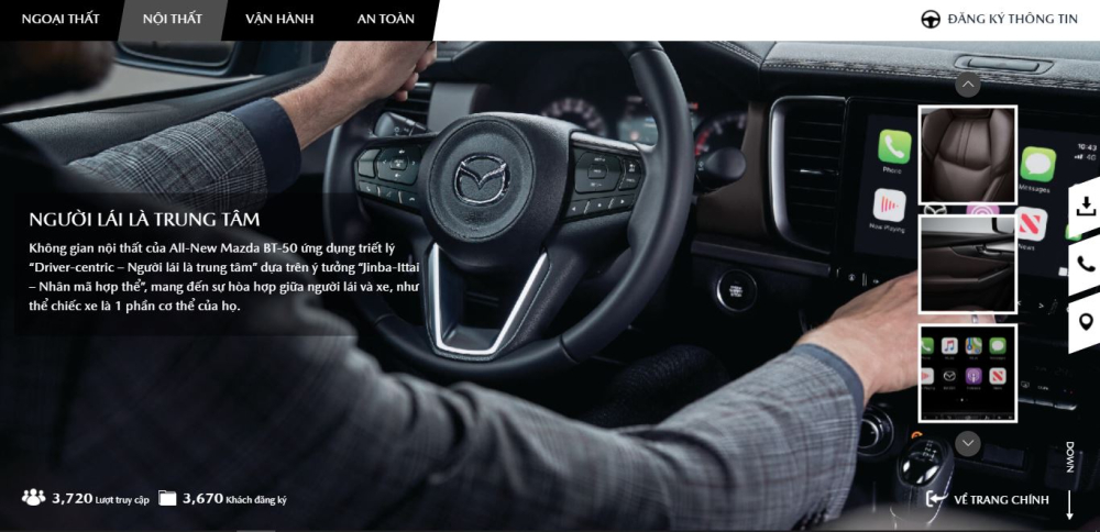Nội thất của Mazda BT-50 2021.