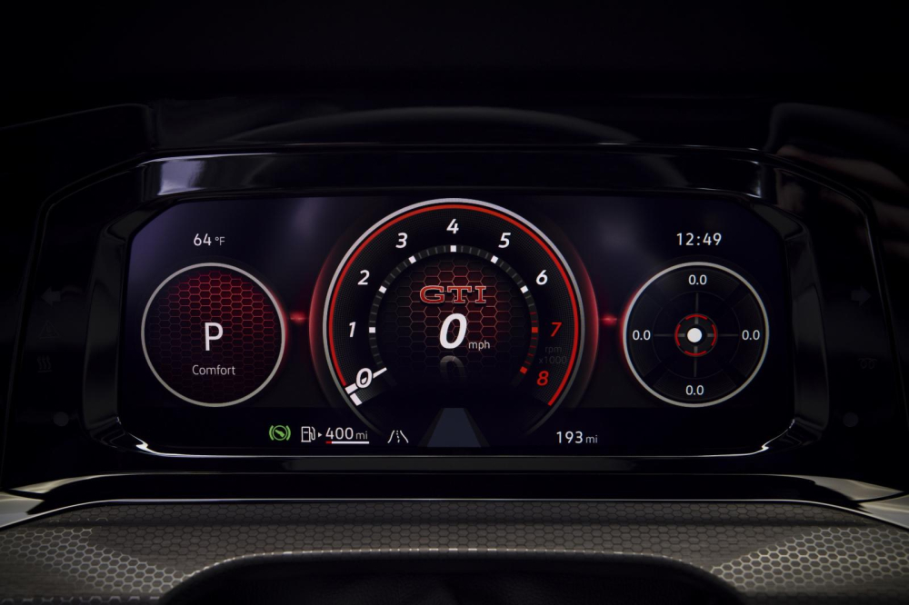 Bảng đồng hồ kỹ thuật số của Volkswagen Golf GTI 2022 Bảng đồng hồ kỹ thuật số của Volkswagen Golf GTI 2022
