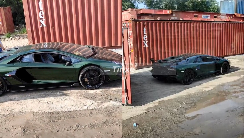 Hình ảnh hiếm hoi siêu xe Lamborghini Aventador SVJ màu xanh đậm Verde Ermes mới cập cảng Việt Nam