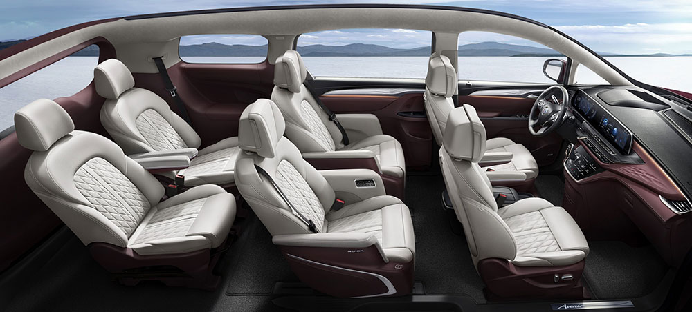 Nội thất m&agrave;u đỏ - trắng của Buick GL8 Avenir 2022 bản 6 chỗ