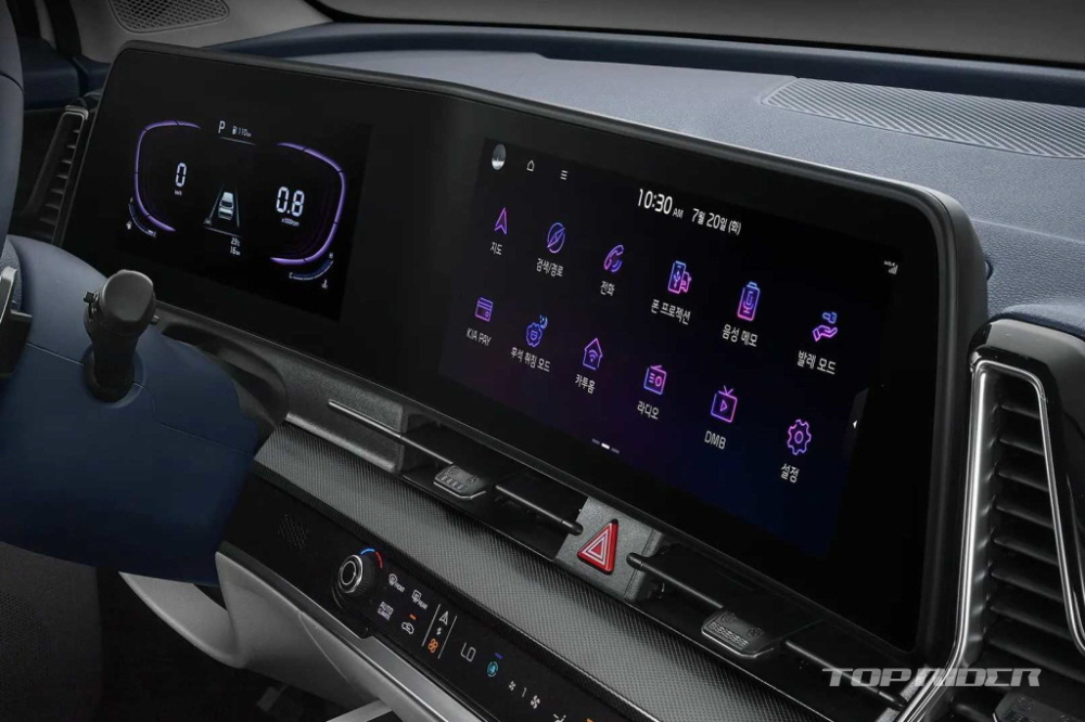 Màn hình 12,3 inch và màn hình cảm ứng của hệ thống điều hòa trong gói Navigation dành cho Kia Sportage 2022