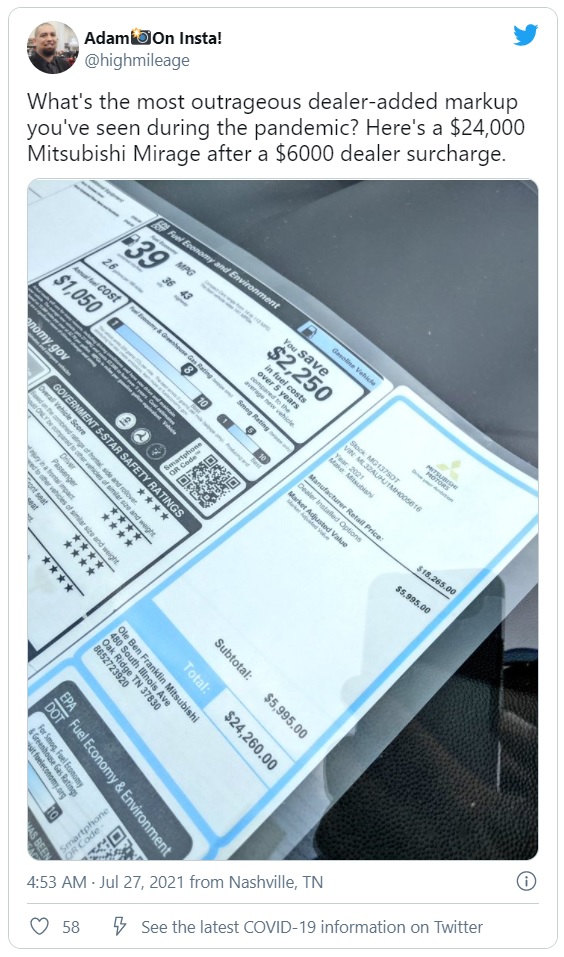 Mitsubishi Mirage kênh giá