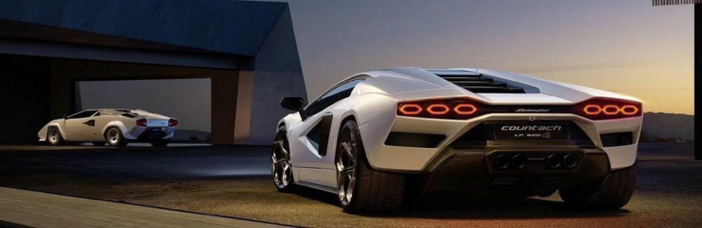 Lamborghini Countach 2022 được trang bị đ&egrave;n hậu với tạo h&igrave;nh lục gi&aacute;c b&ecirc;n trong