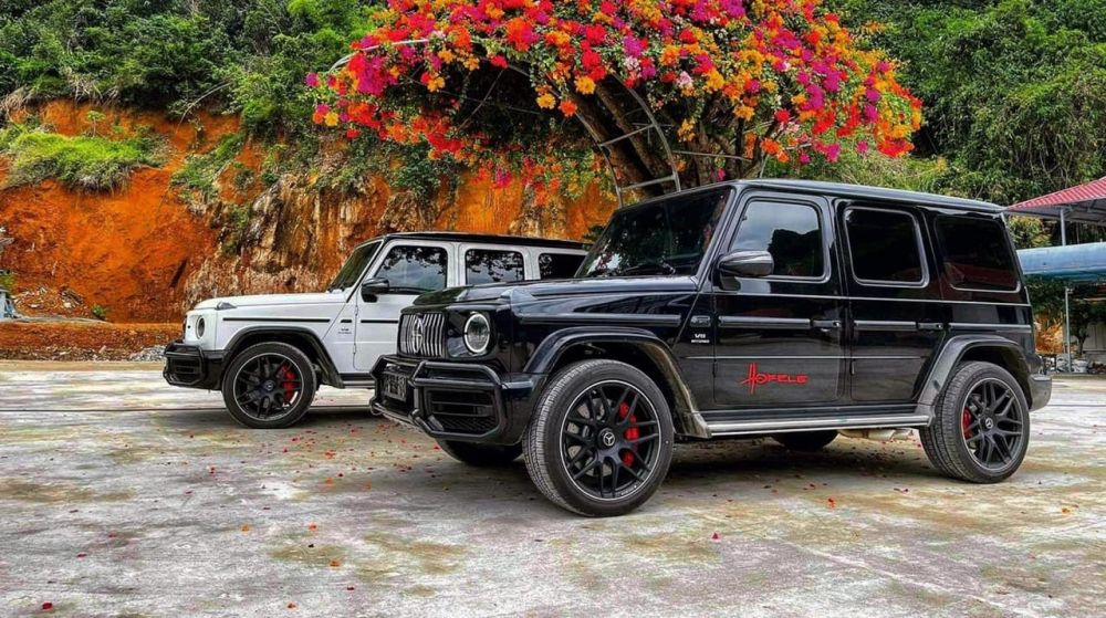 Cặp đ&ocirc;i Mercedes-AMG G63 của đại gia lan đột biến ở H&ograve;a B&igrave;nh, logo chữ H g&acirc;y t&ograve; m&ograve;