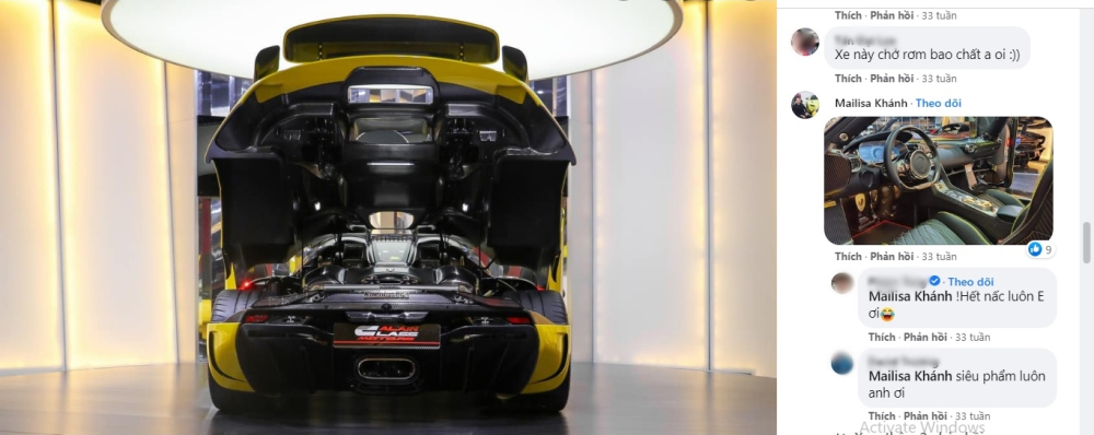 Nhưng vào tháng 12 của năm 2020, chiếc xe Koenigsegg Regera của đại lý Ain Class Motors ở Dubai mới là nhân vật lần đầu được bạn thân Hoàng Kim Khánh chia sẻ và doanh nhân này cũng bình luận bằng tấm ảnh nội thất xe