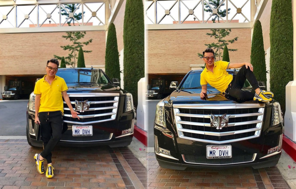 Còn chiếc xe Cadillac Escalade màu đen mang biển số đúng tên chủ nhân ở Mỹ