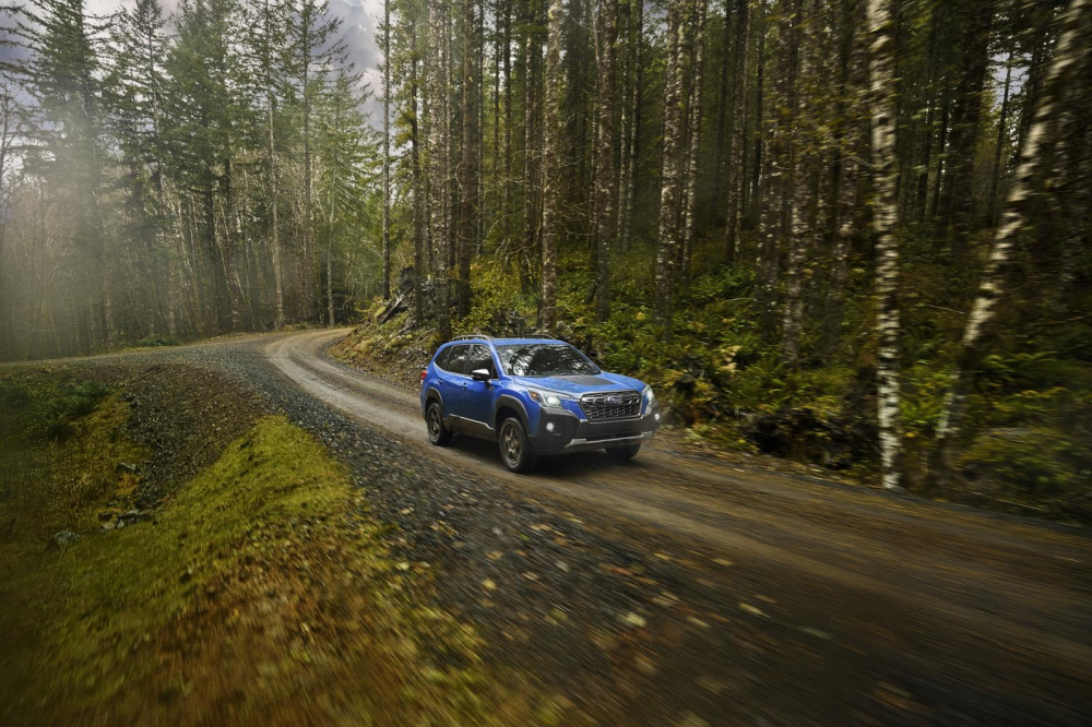 Tr&ecirc;n nắp ca-p&ocirc; của Subaru Forester Wilderness 2022 c&oacute; cả đề-can chống l&oacute;a mắt