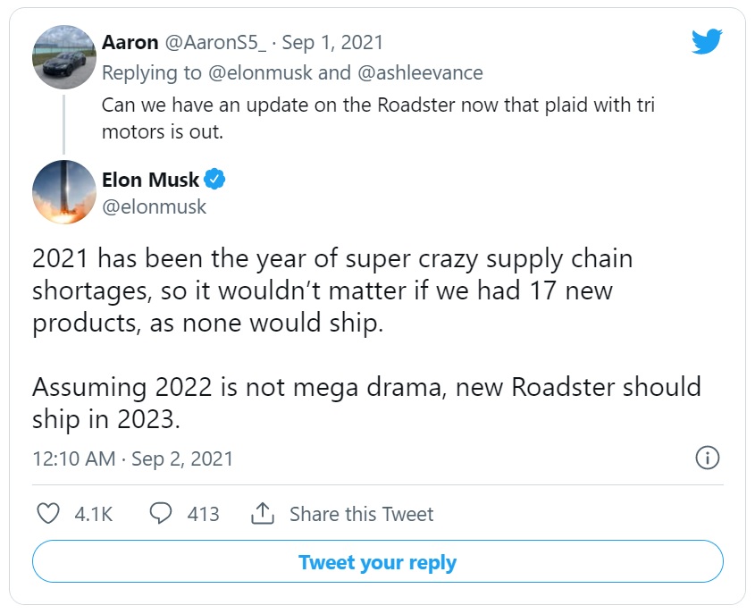 Tesla Roadster Elon Musk