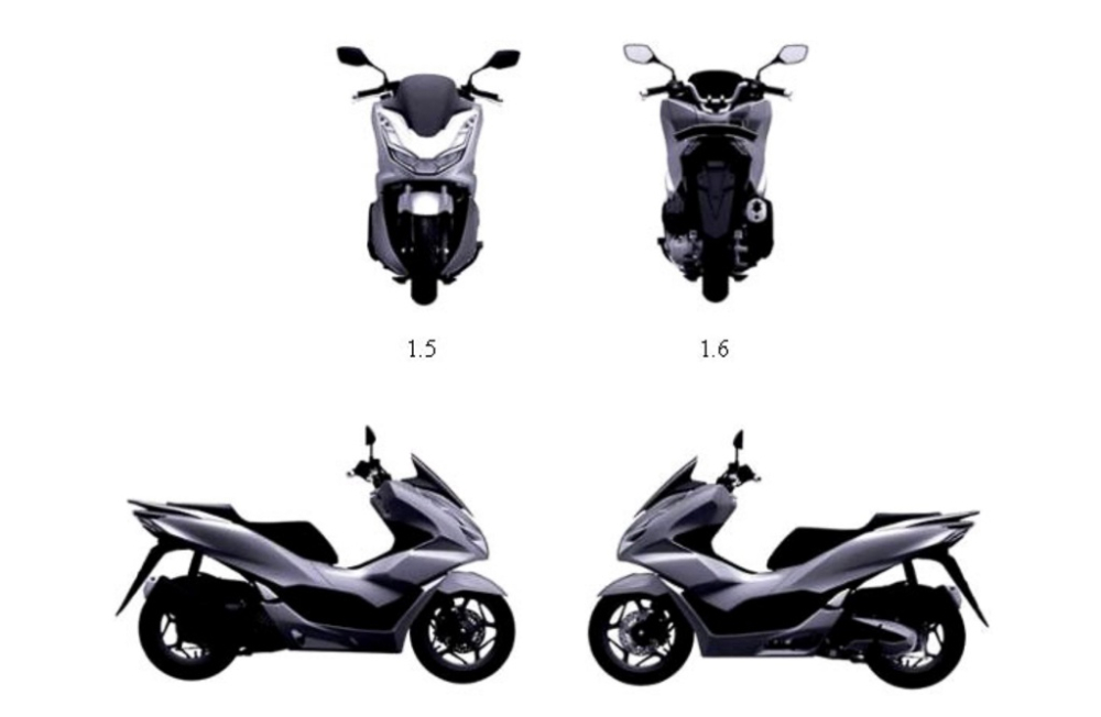 Hình ảnh Honda PCX 160 2021 xuất hiện trong đăng ký bảo hộ của Honda Việt Nam
