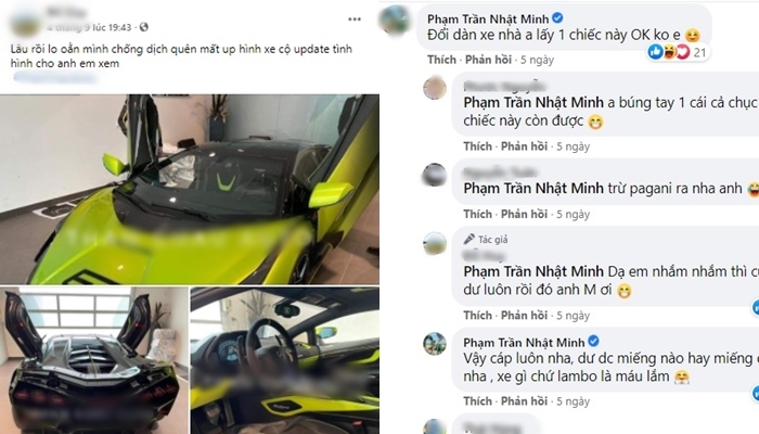 M&agrave;n gạ đổi d&agrave;n xe của m&igrave;nh để đổi lấy chiếc xe Lamborghini Sian từ ph&iacute;a Minh Nhựa