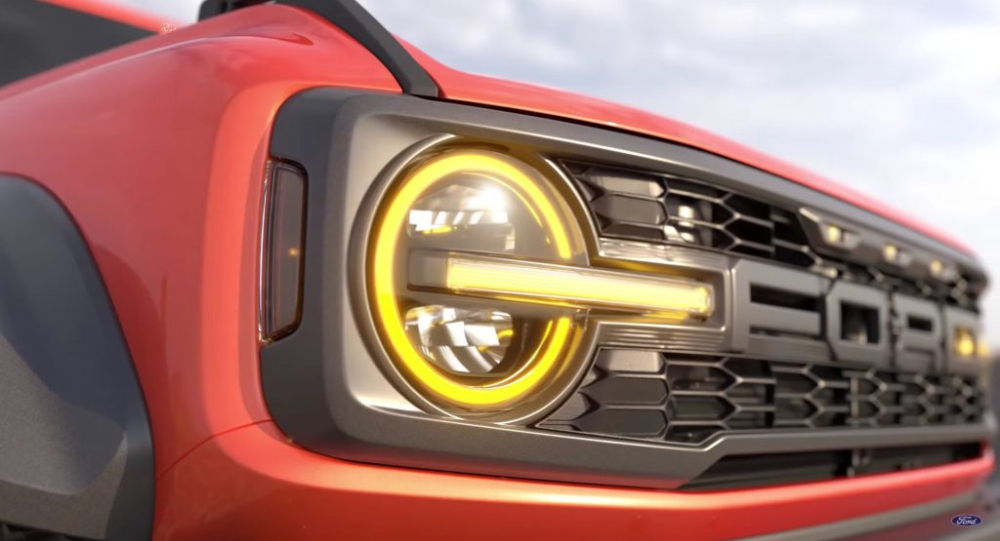 Thiết kế đầu xe của Ford Bronco Raptor 2022