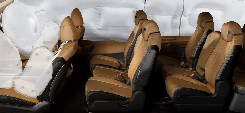 Kia Carnival 2022 được trang bị 7 t&uacute;i kh&iacute; ti&ecirc;u chuẩn