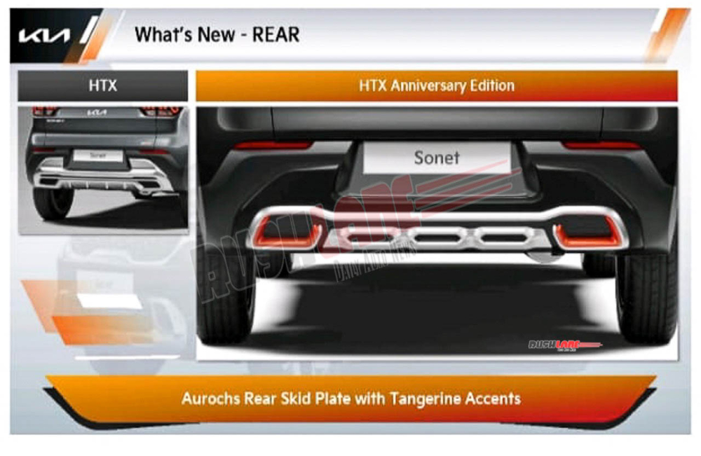 Tr&ecirc;n cản sau của Kia Sonet Anniversary Edition cũng c&oacute; tấm ốp n&agrave;y