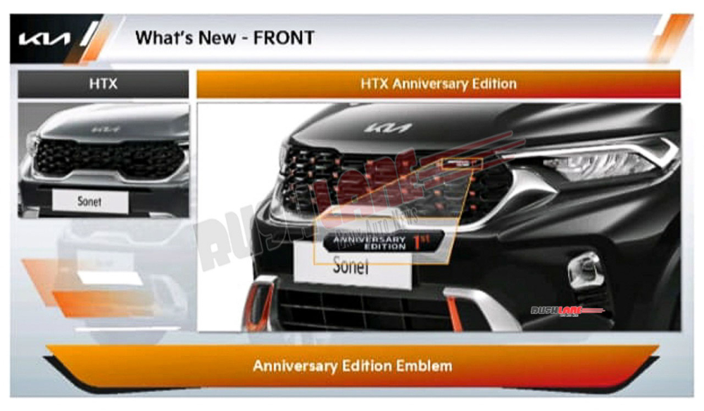Logo Anniversary Edition tr&ecirc;n lưới tản nhiệt của Kia Sonet Anniversary Edition