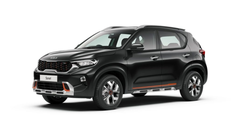 Kia Sonet Anniversary Edition c&oacute; những điểm nhấn m&agrave;u cam xung quanh th&acirc;n xe
