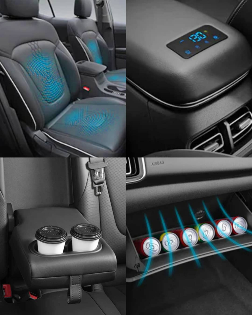 Hyundai Creta 2022 còn có tính năng làm mát ghế trước, bệ tì tay tích hợp màn hình nhỏ, 2 ngăn đựng cốc ở bệ tì tay hàng ghế sau và ngăn làm lạnh đồ uống