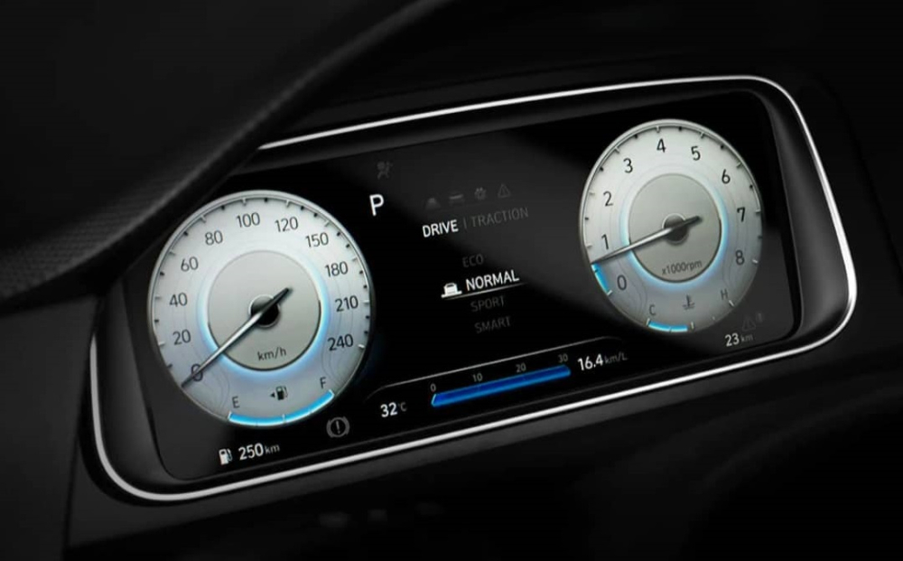 Bảng đồng hồ kỹ thuật số với màn hình LCD 10,25 inch của Hyundai Creta 2022