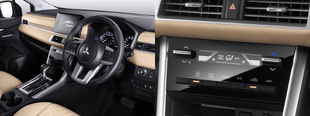 Vô lăng và màn hình hiển thị của hệ thống điều hòa trên Mitsubishi Xpander 2022