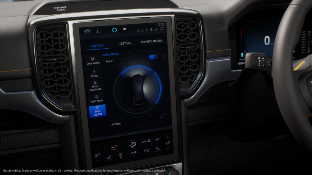 Ford Ranger 2022 bản cao cấp có màn hình cảm ứng nằm dọc 12 inch