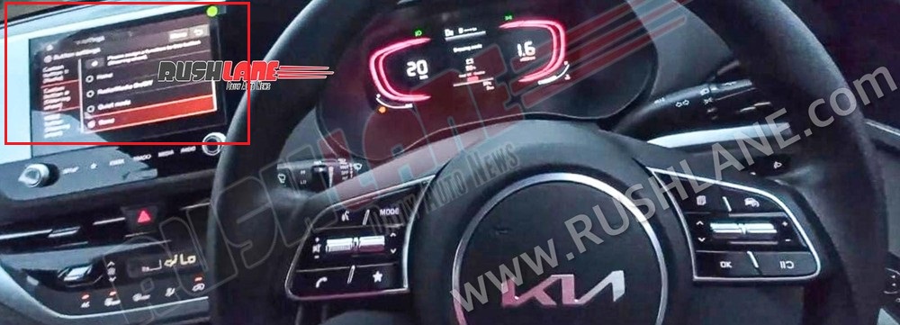 Hình ảnh chụp nội thất của Kia Carens 2022 bản tầm trung với màn hình cảm ứng 8 inch