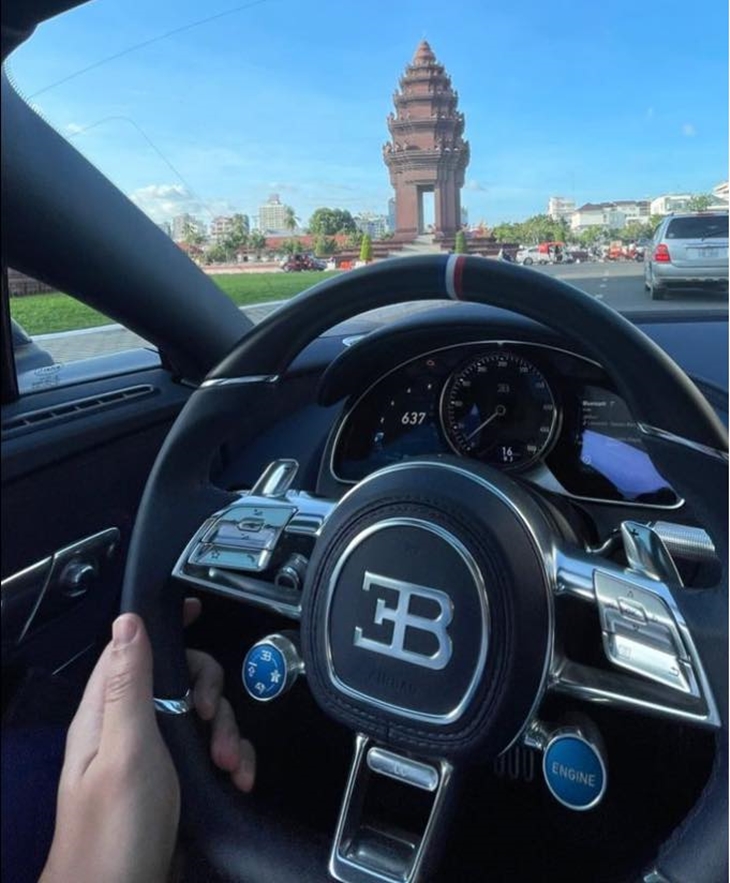 Chờ 2 bom tấn hypercar về Campuchia, đại gia nước này lái tạm Bugatti Chiron Sport giới hạn 20 xe