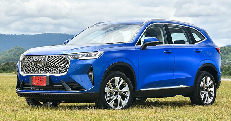 Thiết kế đầu xe của Haval H6 phiên bản hybrid hiện đang bán tại Thái Lan